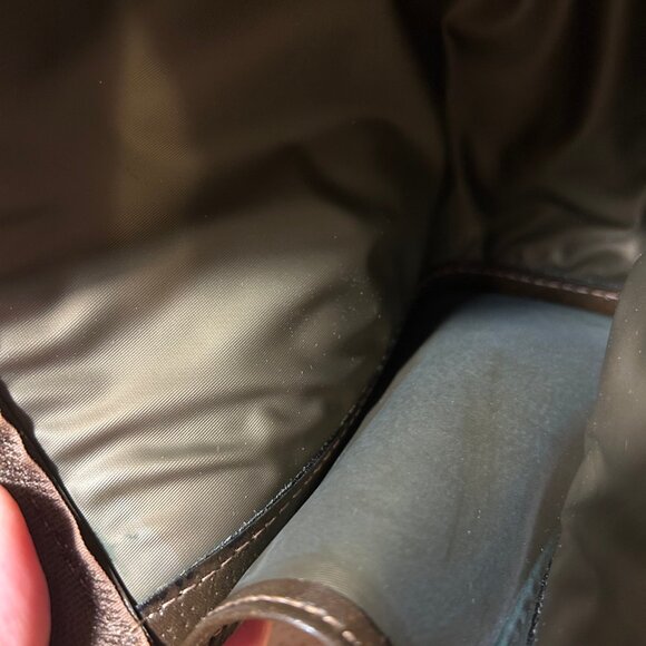 Authentic Gucci Parfums Guccissima Taupe Brown Green Red Web Zip Clutch Handbag - Picture 13 of 16